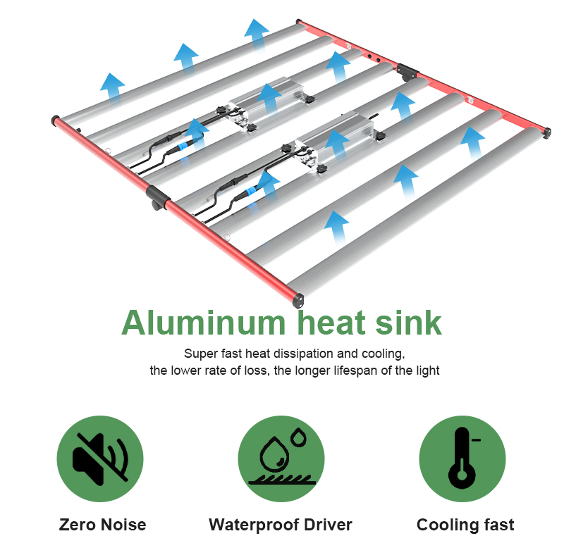 Barra de luz de cultivo impermeable de 800W para cultivo hidropónico