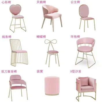 Nail Salon Furniture Velvet Metal Leg Fabric Chairs