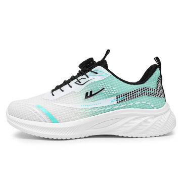 Spring New Lightweight Breathable Lace-Free Rotating Button Durable Running Shoes for Men