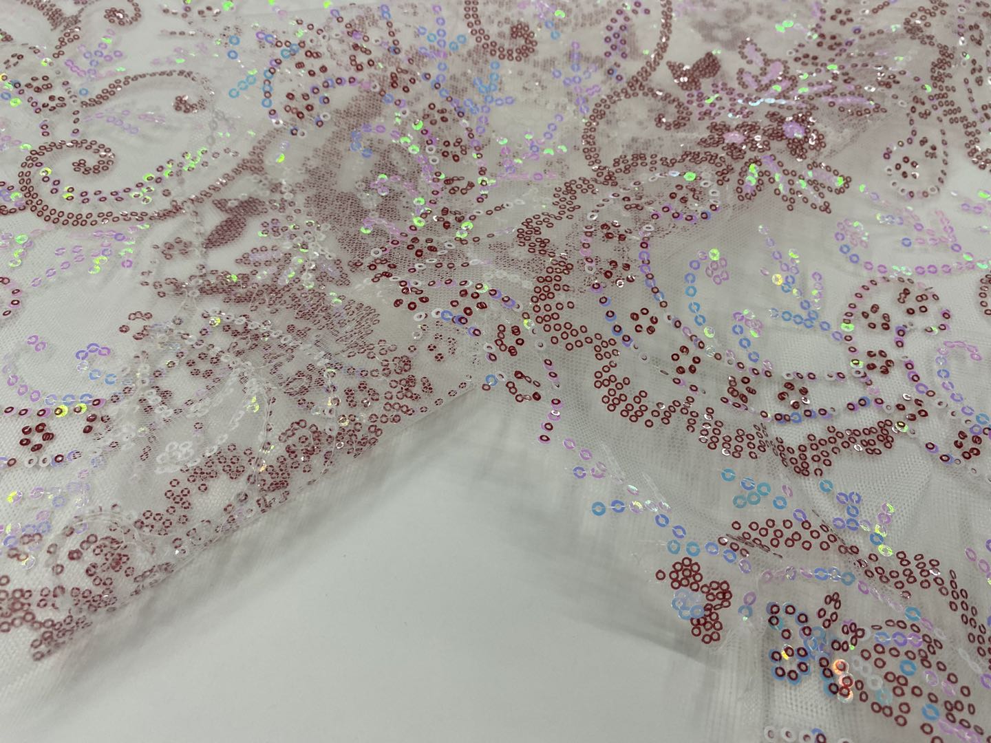 Sequins Embroidery Fabric