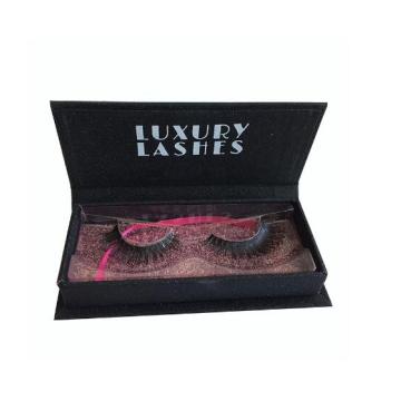 Custom Black Glitter Magnetic Flip Eyelash Box
