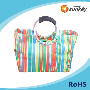 Foldable designer shopping fabric bags with alu tote