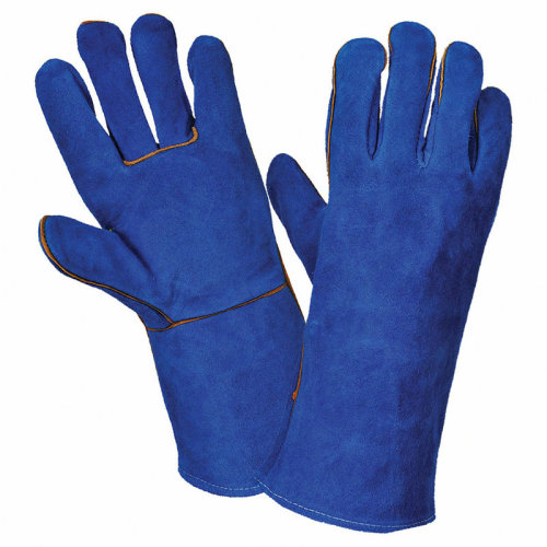 Guantes protectores resistentes al calor con mangas de soldadura de cuero