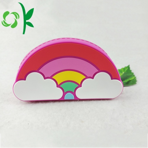 Rainbow Bentuk Silicone Waterproof Zipper Coin Bag Purse