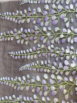 Multi -color mesh wisteria flower embriodery fabric