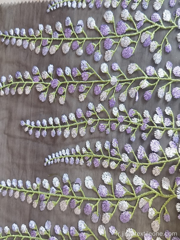 Multi-Color Mesh Wisteria Flower Embrooderie tissu