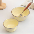 Solid Color Tableware Porcelain Cereal And Salad Mixing Bowls Hotel Restaurant Dough Bowl Yellow Ceramic