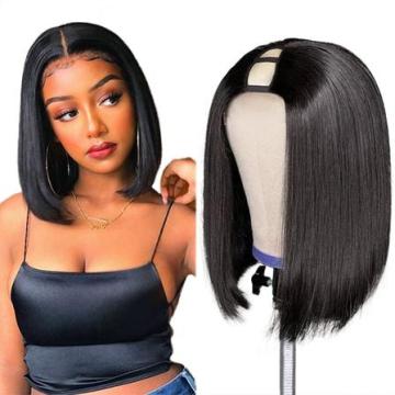 Short Bob Straight U Part Human Hair Wig