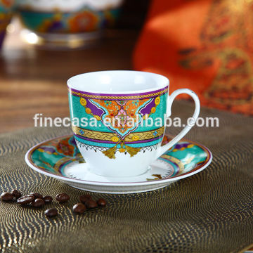 230CC Luxury Hyper White Porcelain Vintage Tea Cups