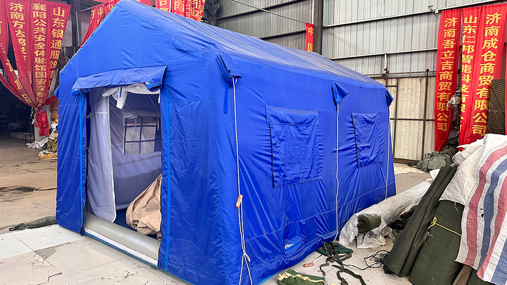 Blue canvas waterproof emergency tent