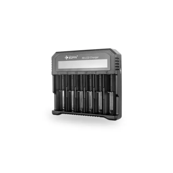 6 Slot Eizfan X6 LCD Intelligent Fast Charging Battery Charger for 3.6V, 3.7V, and 1.2V Batteries