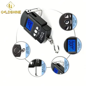 Portable Digital Luggage Fish Scale with Tape Measure - 110lb/50kg
