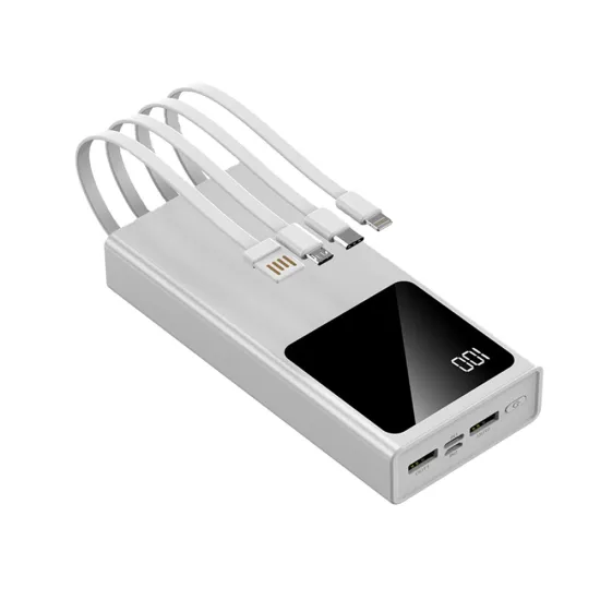 Super Portable Power Bank with Large Capacity and Built-in Cables, 20000mAh