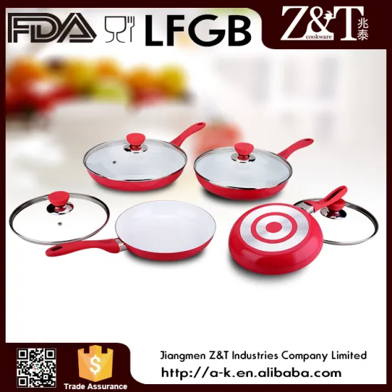 Colorful aluminum gas frying pan with ceramic coating