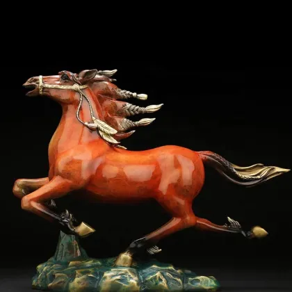 Morden European design bronze running horse for indoor house decoration