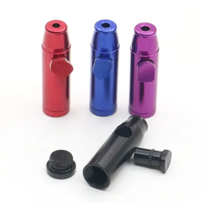 Manufacturer hot spot 53mm flat bullet shaped metal snuff bottle aluminum alloy portable snuff bottle