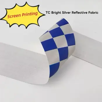 High-Visibility Silver Reflective Fabric with Grid Pattern
