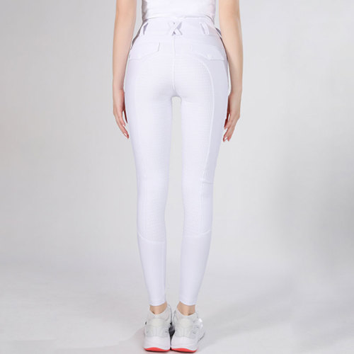 Durable Silicone Stretchy Equestrian Jodhpur Breeches White