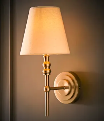 Maggie Brushed Chrome Wall Lights with Tapered Shades