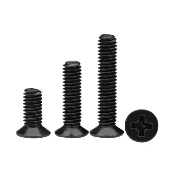 Black Countersunk Timber Screws with Fine Thread and Flat Point - 75mm, Suzhou Manufacturing