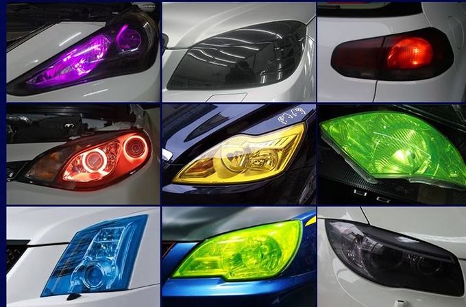 SGS Approved Car Headlight Film High Glossy Golden Calendered Silicone coated 2