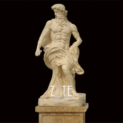Factory Supply life size greek gods marble poseidon statues