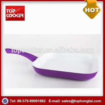 No Smoke Aluminum Ceramic Coating Square Grill Pan