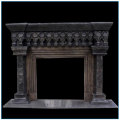 Antique Vintage Black Marble Fireplace Mantel