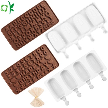 Silicone Ice Cream With Letter Number Chocolate Mold