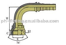 Interlock Hydraulic Fitting Elbow 90 Deg JIC Female 74 Deg Cone Seat