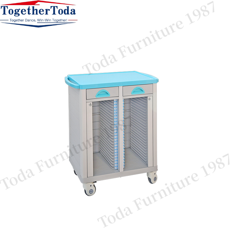 hospital medical Medical records trolley with top service