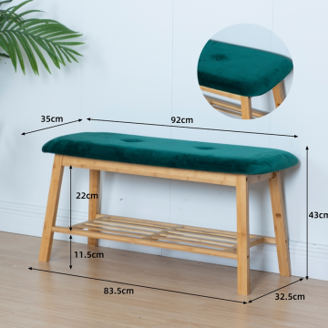 Скамья для хранения обуви Green Holland Velvet Bamboo