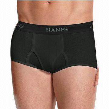 Black Men's Briefs, Highly Elastic and Comfortable, Customized Logos, Colors and Sizes Accepted