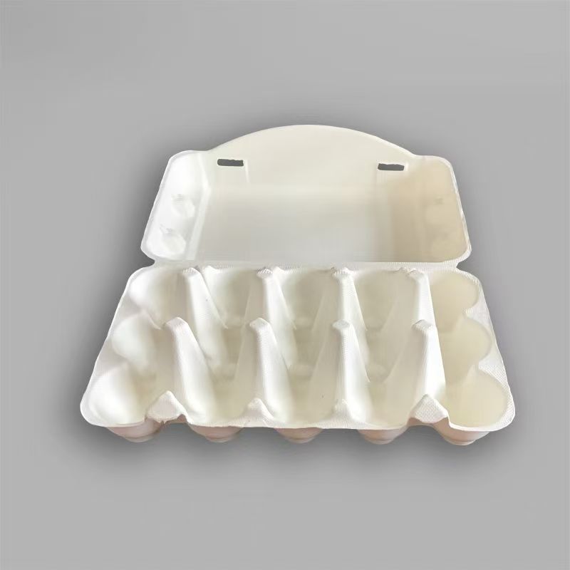 White wet-pressed egg carton