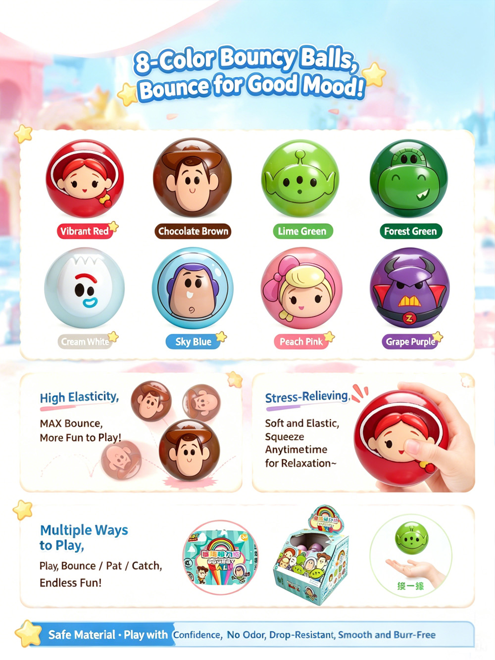 8-Color Bouncy Balls 8