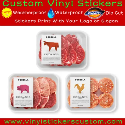 Cmyk Full Color Meat Packaging Labels,Food Packaging Label, Private Frozen Food Label
