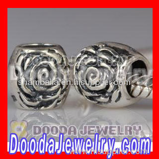 925 Sterling Silver European Style Rose Charm Beads For 2012 Romantic Valentine's Day