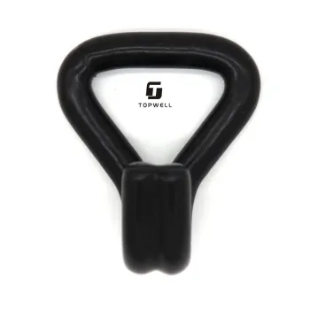1-Pack 25mm Black Painted PVC Coated Double J Hook - High Capacity 800kgs Breaking Strength for Tie Down Straps
