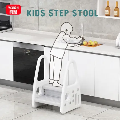 Kids Kitchen/Bathroom Stepping Stool - Plastic 2 Step Stool for Children