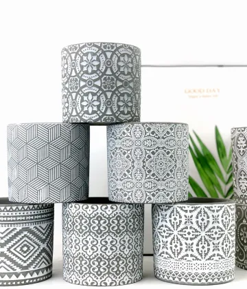 Round Modern Ceramic Flower Pot for Home Decor
