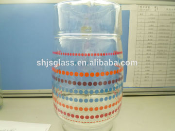 factory glass water pot with printing