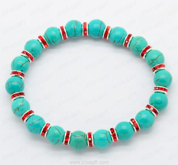 China Supplier Jewelry Turquoise Bracelet with Red diamon ring
