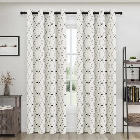 Geometric Embroidered Room Darkening Curtains: Enhancing Style and Privacy in Your Space