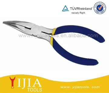 4.5" Mini Bent Nose Pliers with plastic dipped handles
