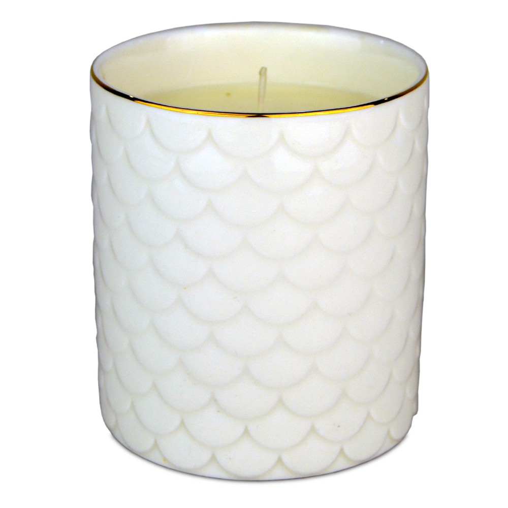 Custom Scent Fish Scale Surface Luxury Ceramic Jar Candles