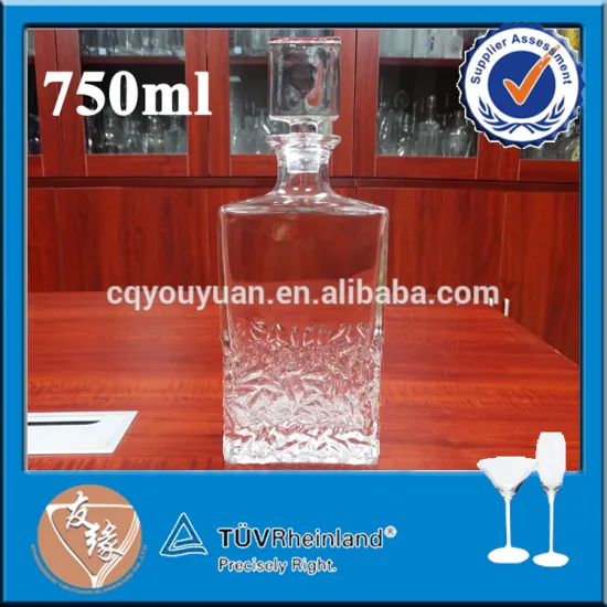 crystal clear barware glass engraved whiskey decanter and glass set