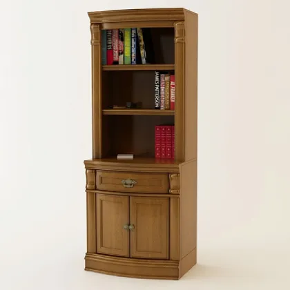 Solid Wooden Double Bookcase for Home Office