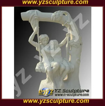 White Marble Modern Garden Sculpture For Sale