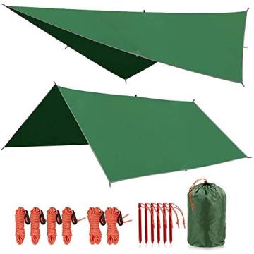 Tapa de lona verde de 10 pies para acampar mochilas de senderismo