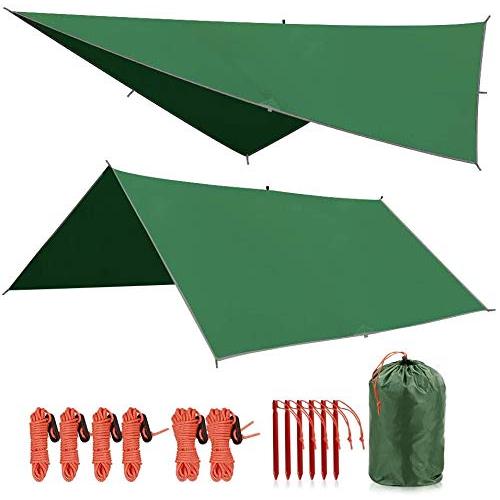 10ft Green Tarp Tent for Camping Backpacking Hiking